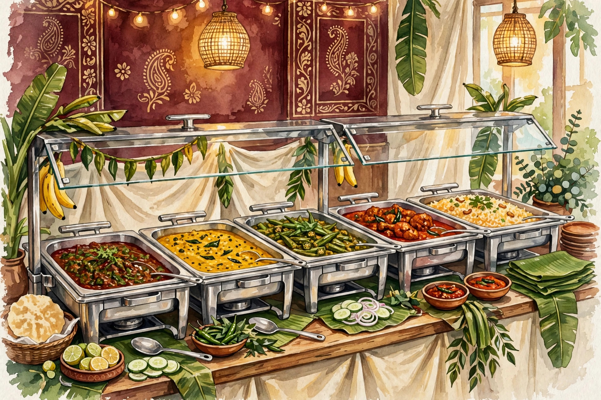 Lunch buffet spread